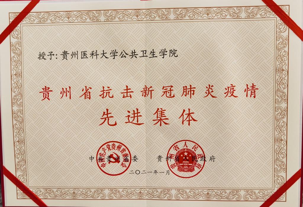 ​英国365集团公司荣获贵州省抗疫先进集体1